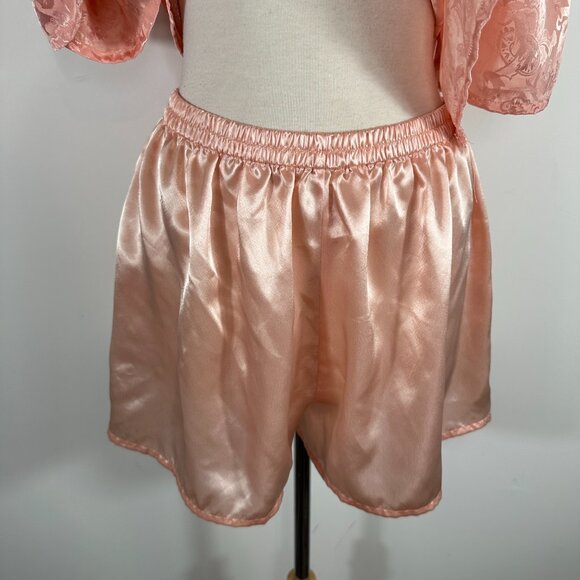 Vtg Victoria’s Secret Gold Label Cami Tank Top Shorts Set Pink Floral Size Large - Picture 7 of 12